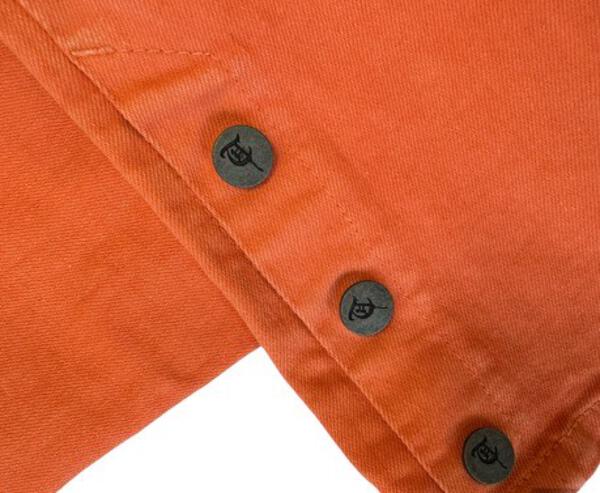 "BUTTON FLY" Orange Stacked Jeans