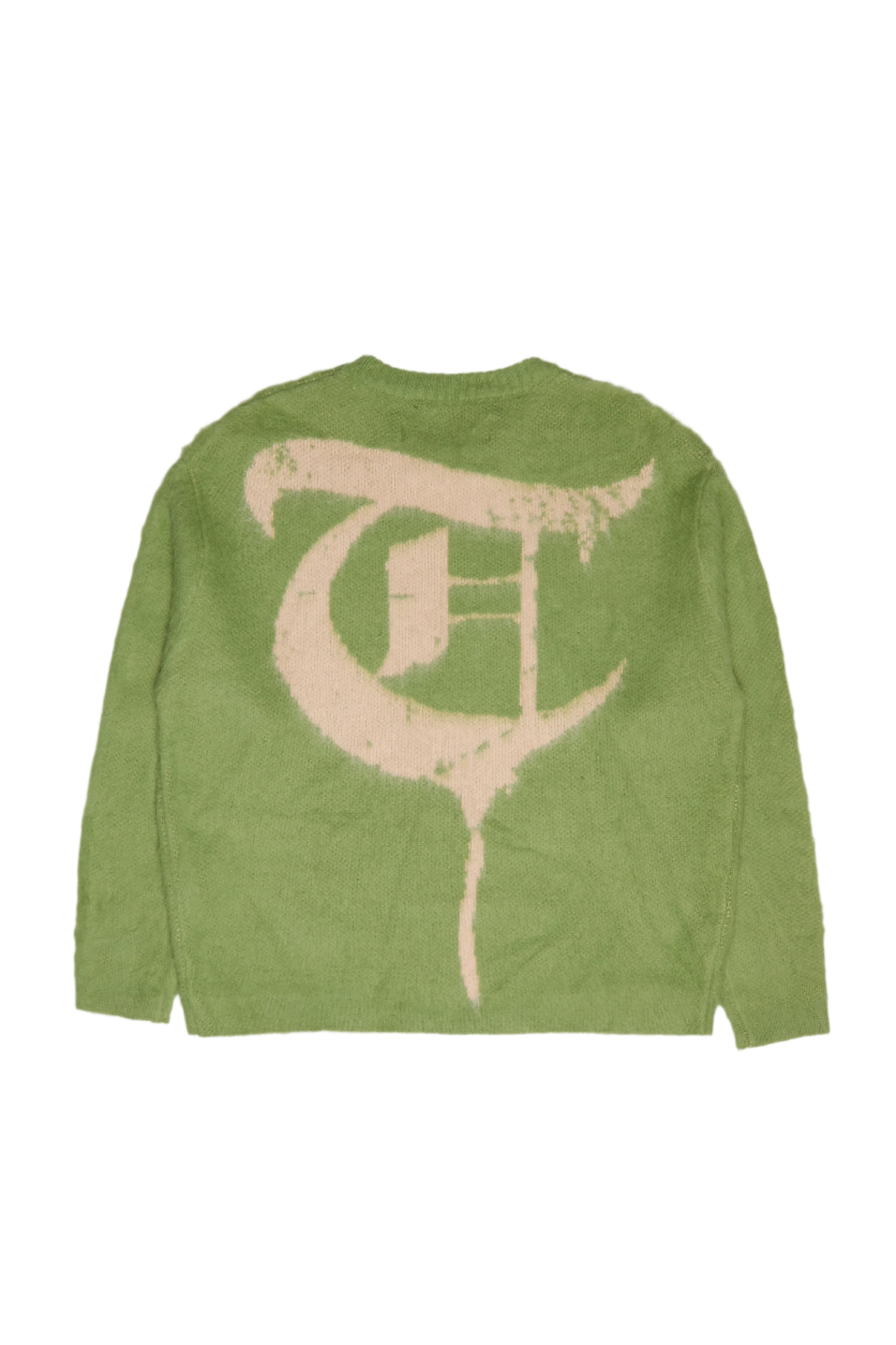 Sale "MOHAIR BLEND" Green/Oatmeal Logo Sweater