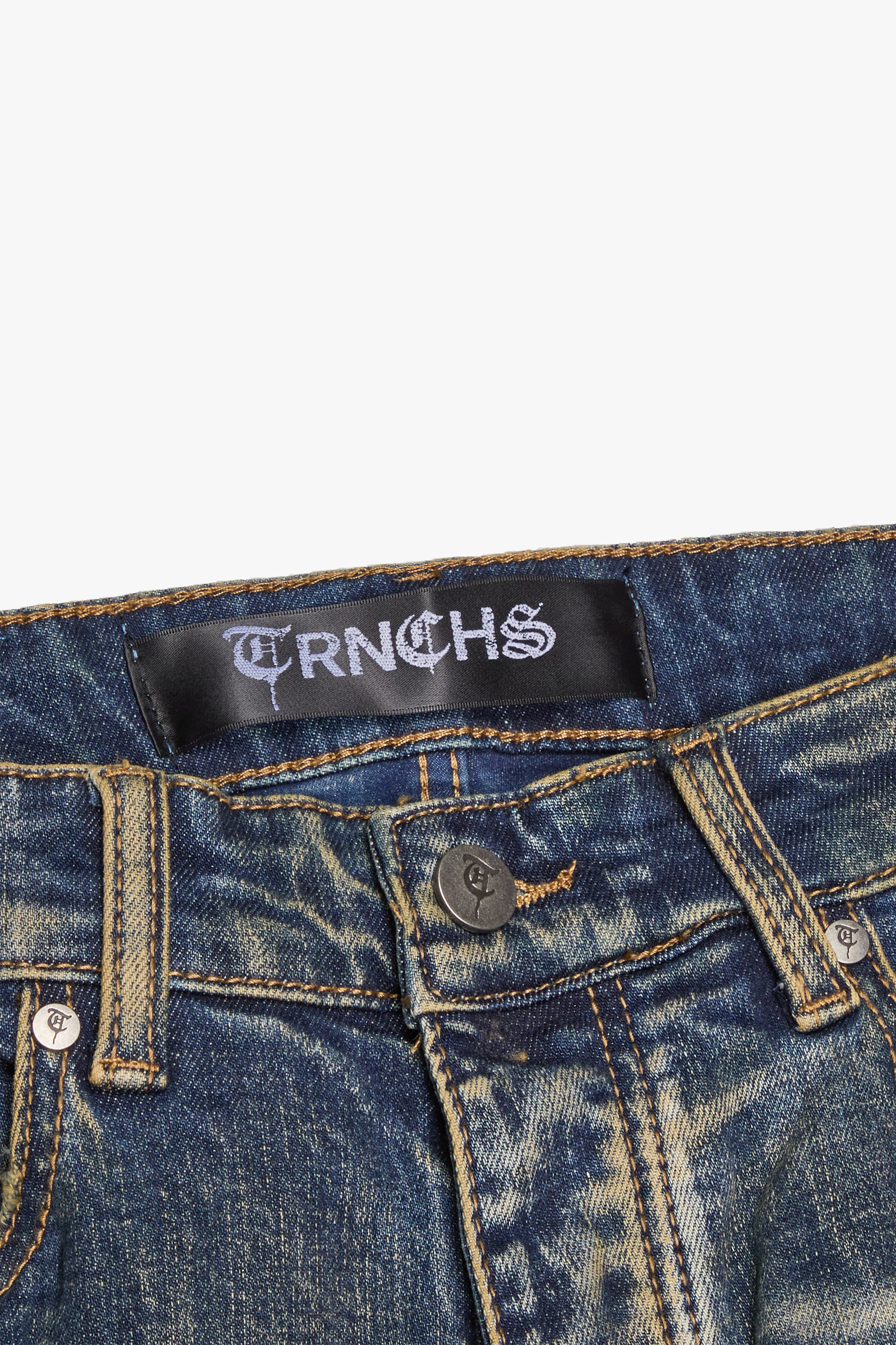 Blue Vintage Wash "THUNDER" Stacked Jeans