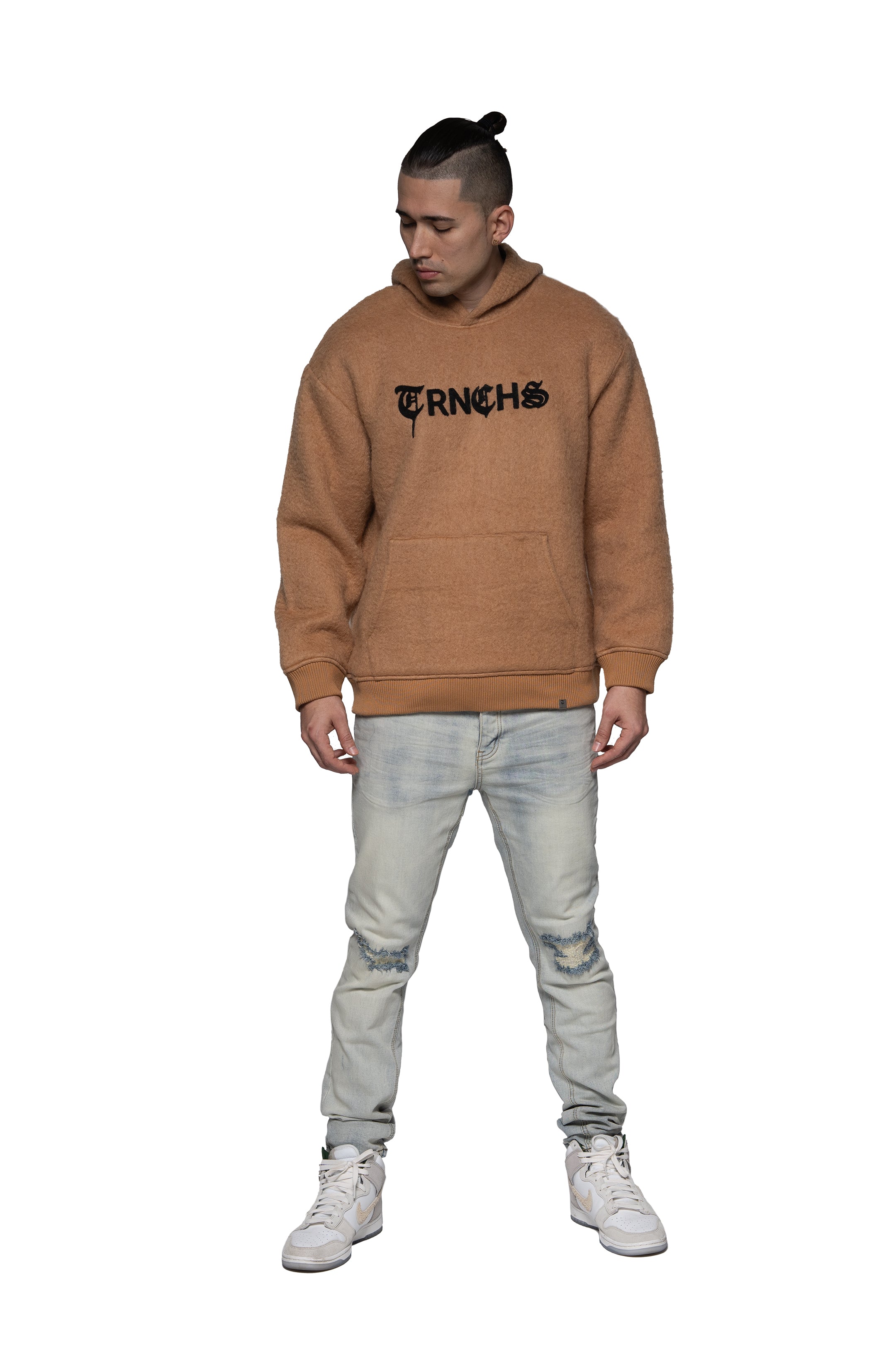 "WOLFFUR" Brown Hoodie