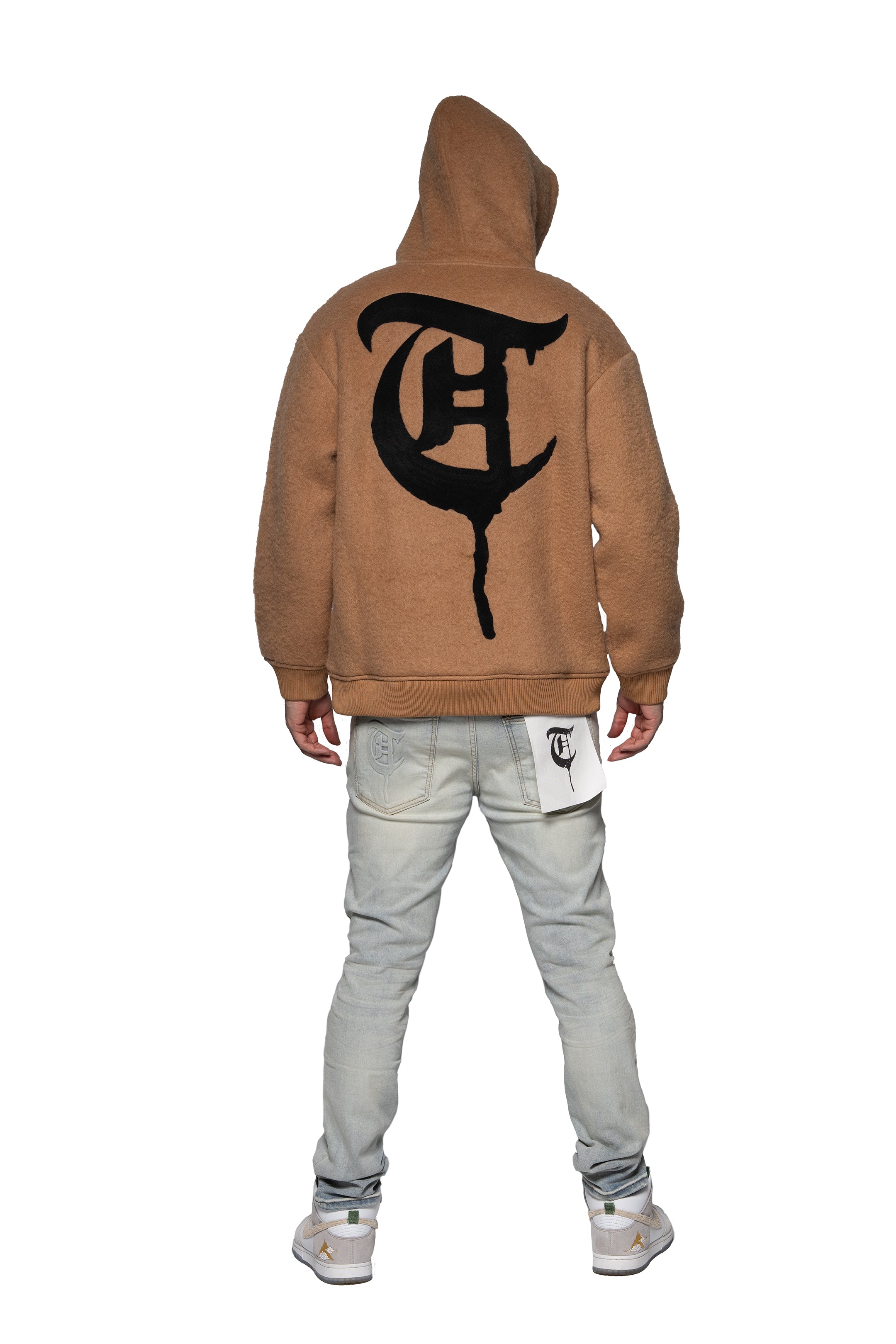 "WOLFFUR" Brown Hoodie