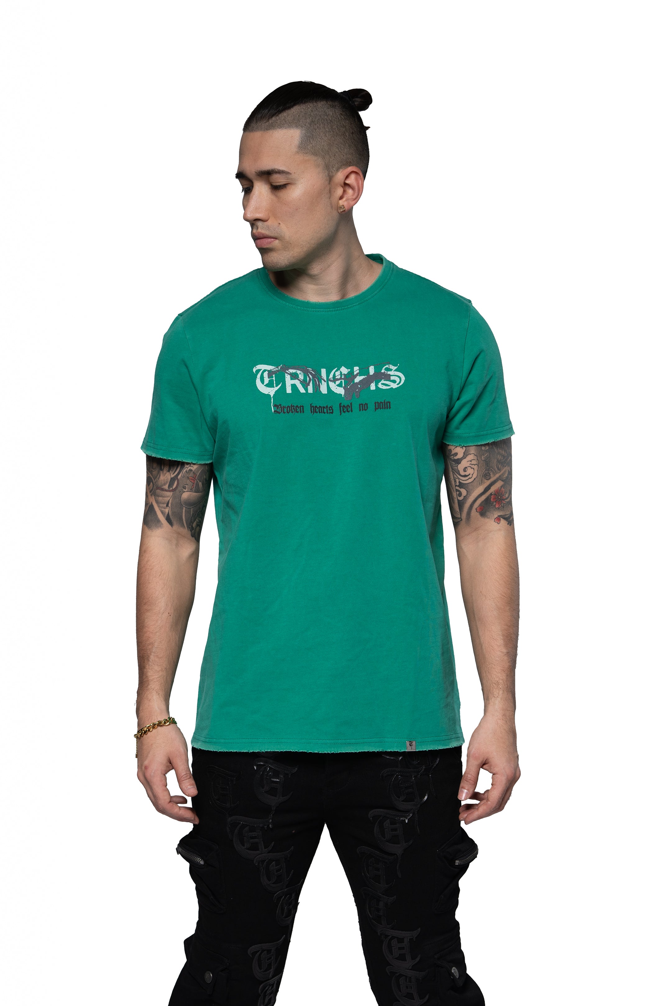 "BROKEN HEARTS" Vintage Teal Tee