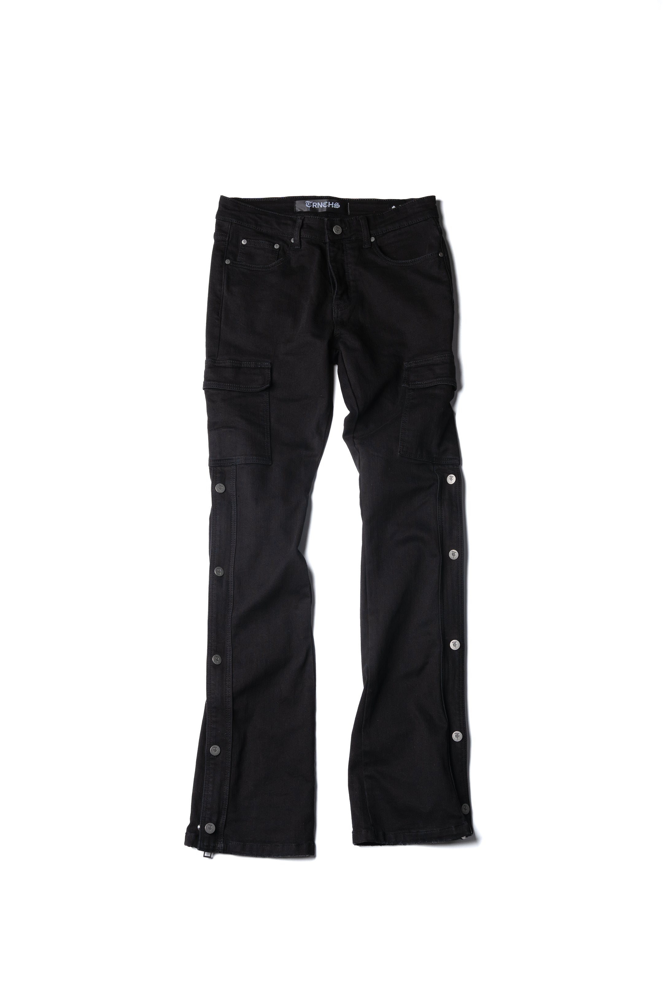 JET Black Wash "SNAP" Stacked Jeans