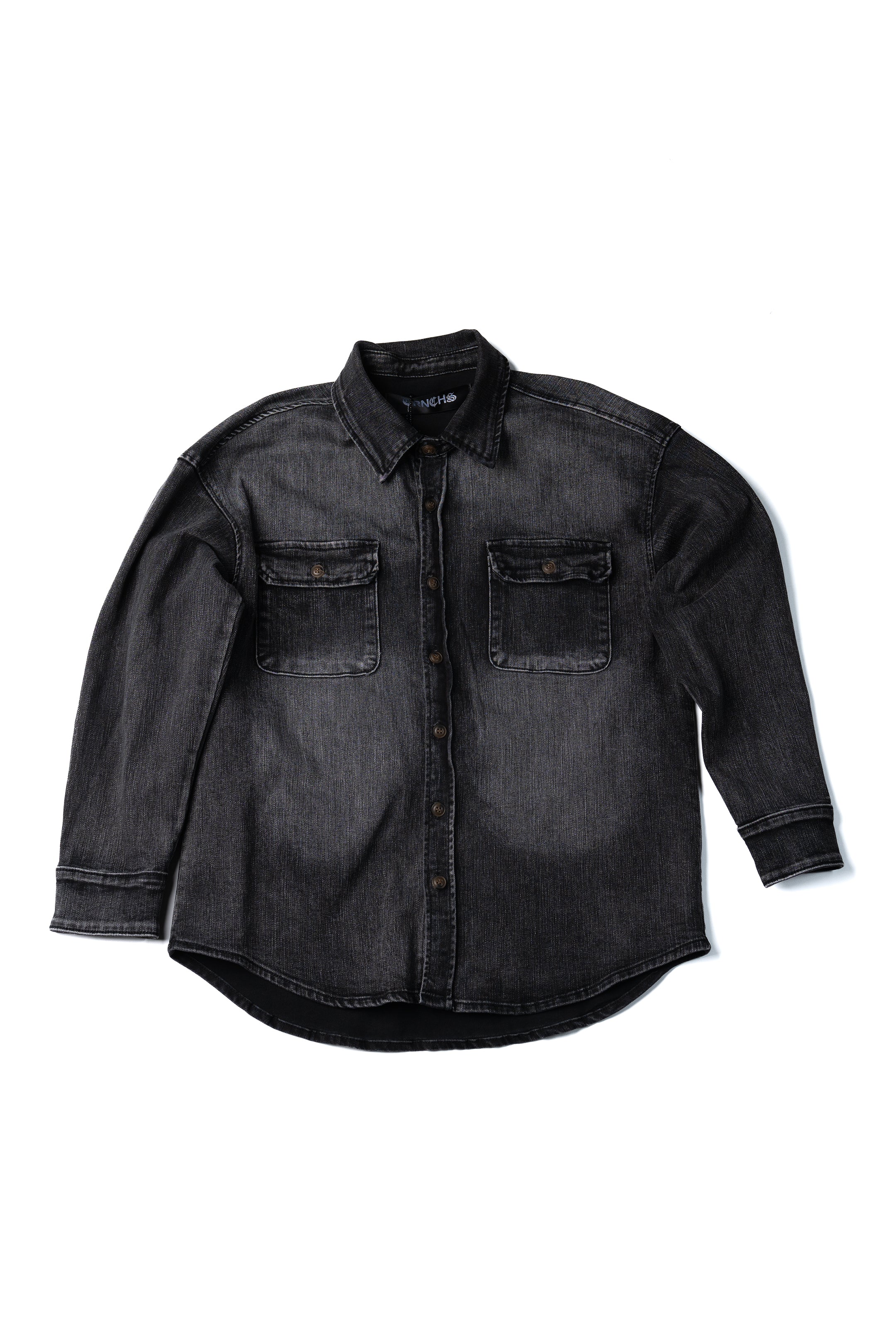 Gray Black Wash "ABU FARAH" Denim Jacket Woven