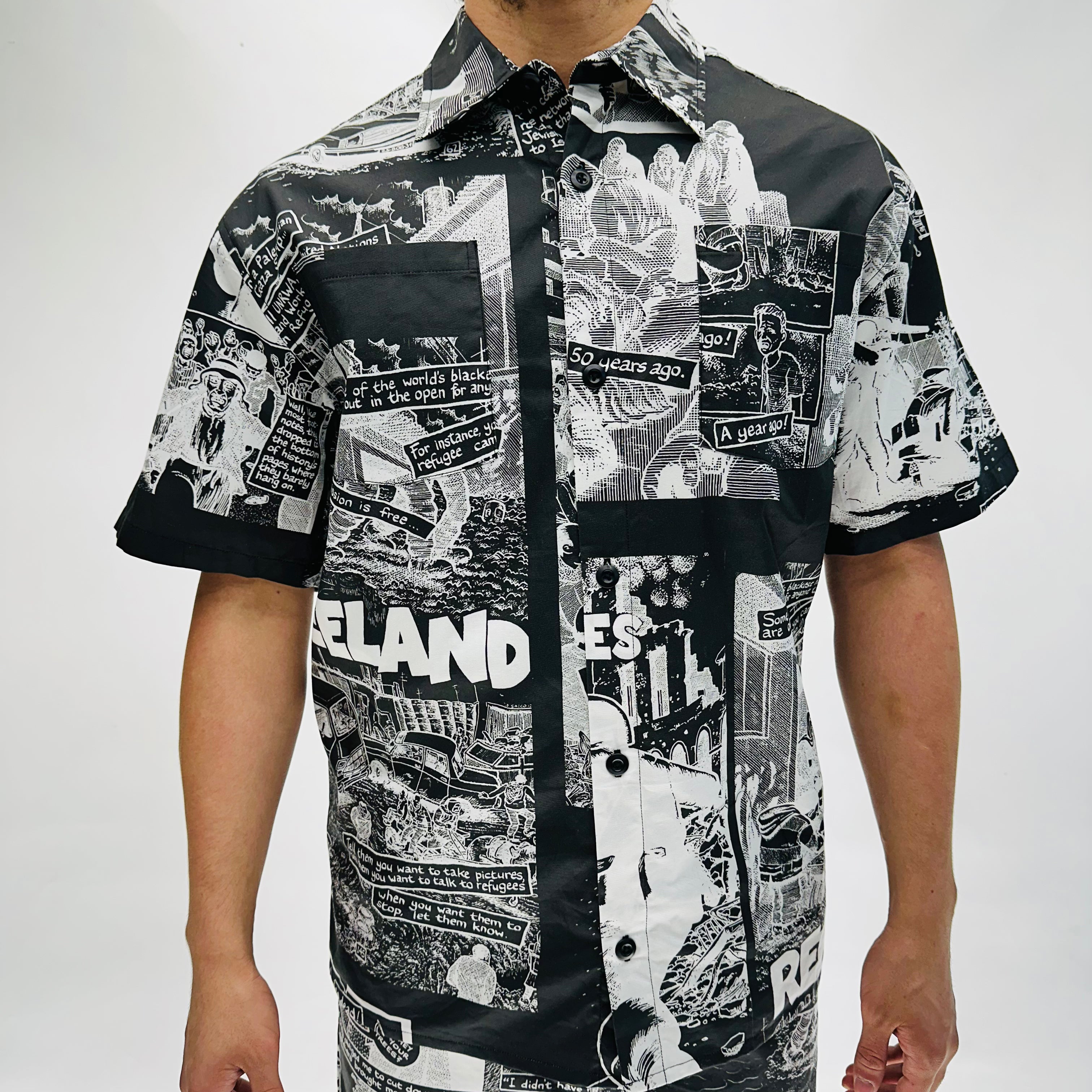 "PALESTRY" Black/White Button Up