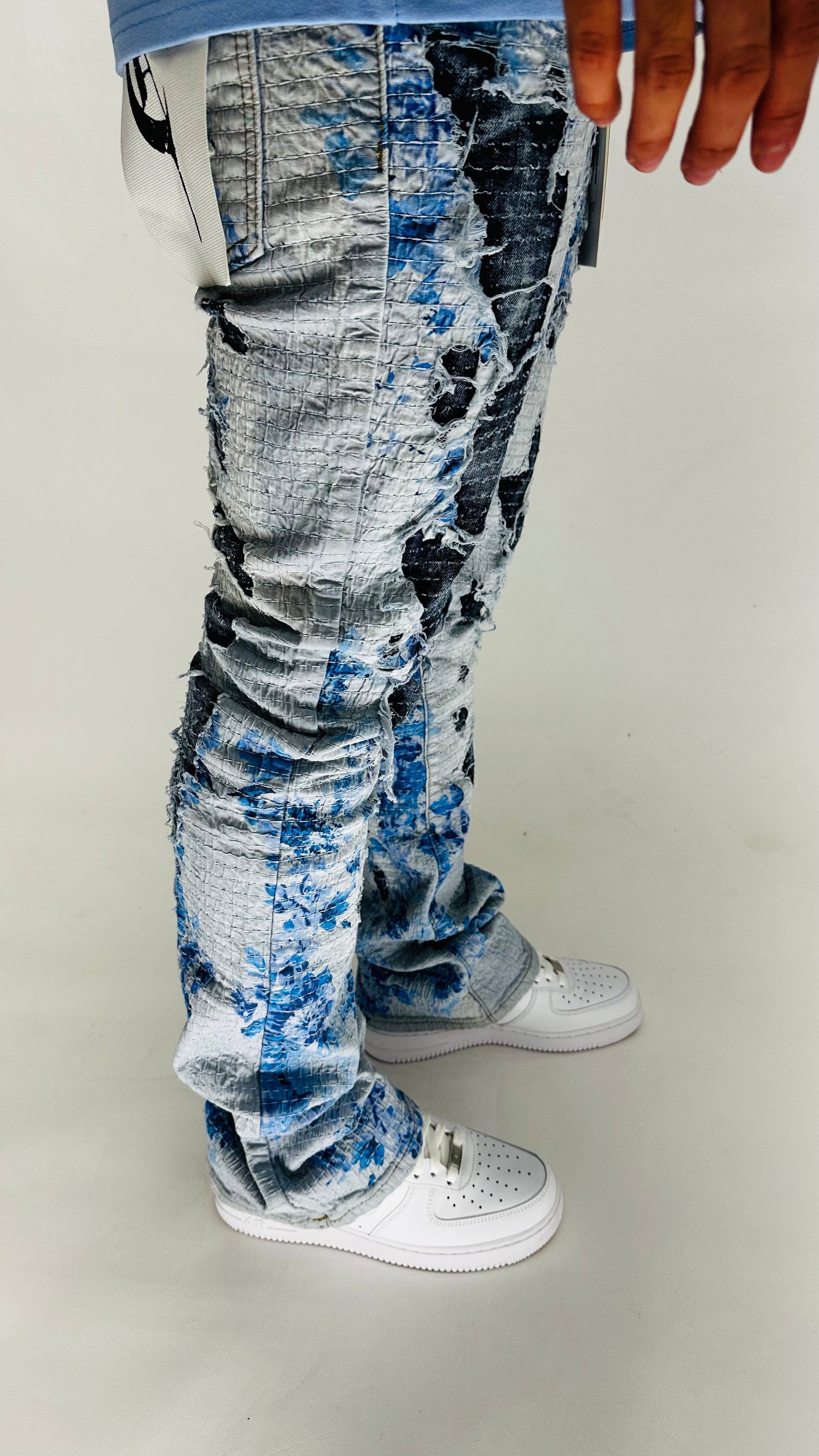 "FLORIDIANS" Blue Stacked Jeans