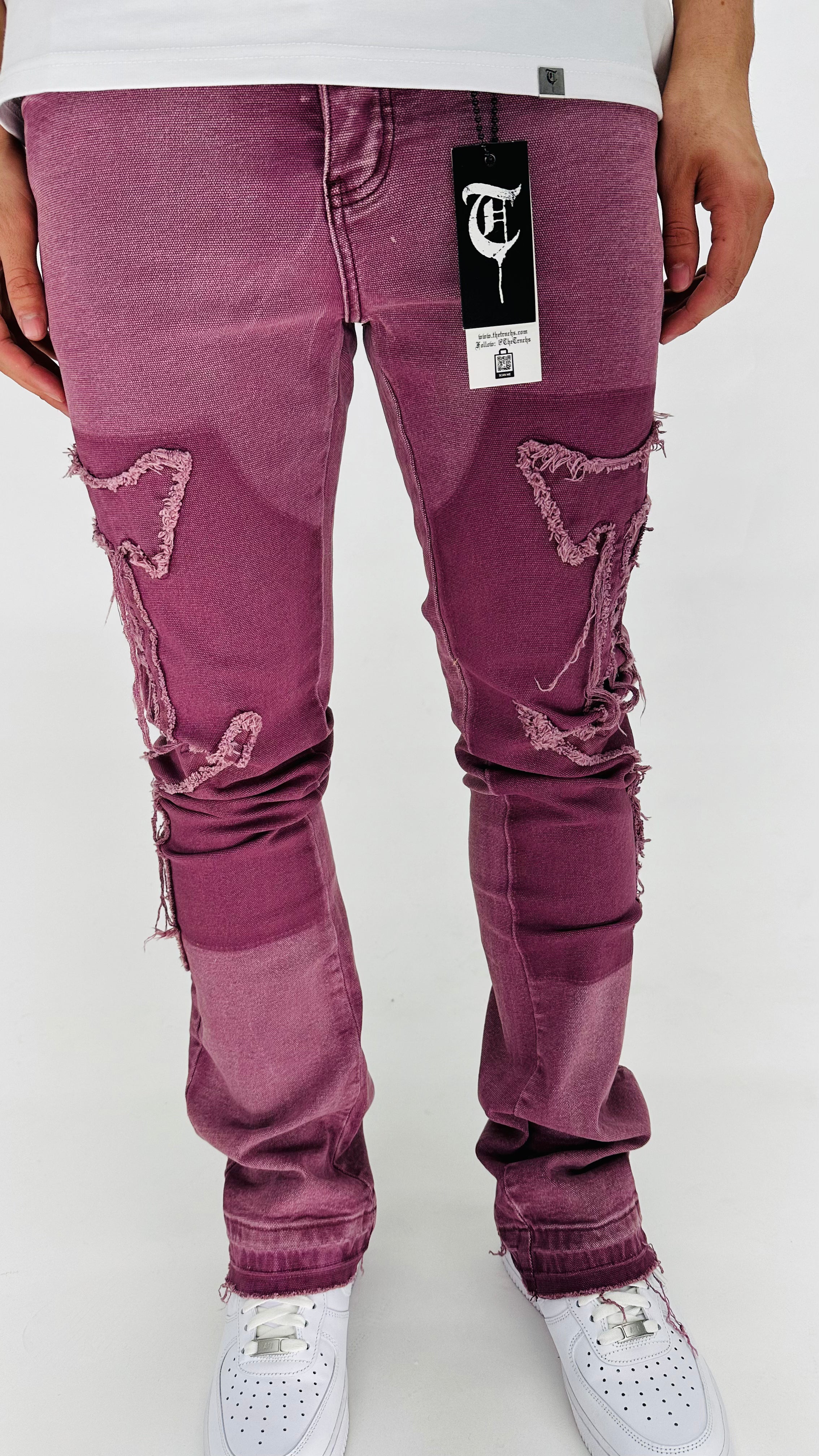 "CANVAS" Pink Stacked Jeans