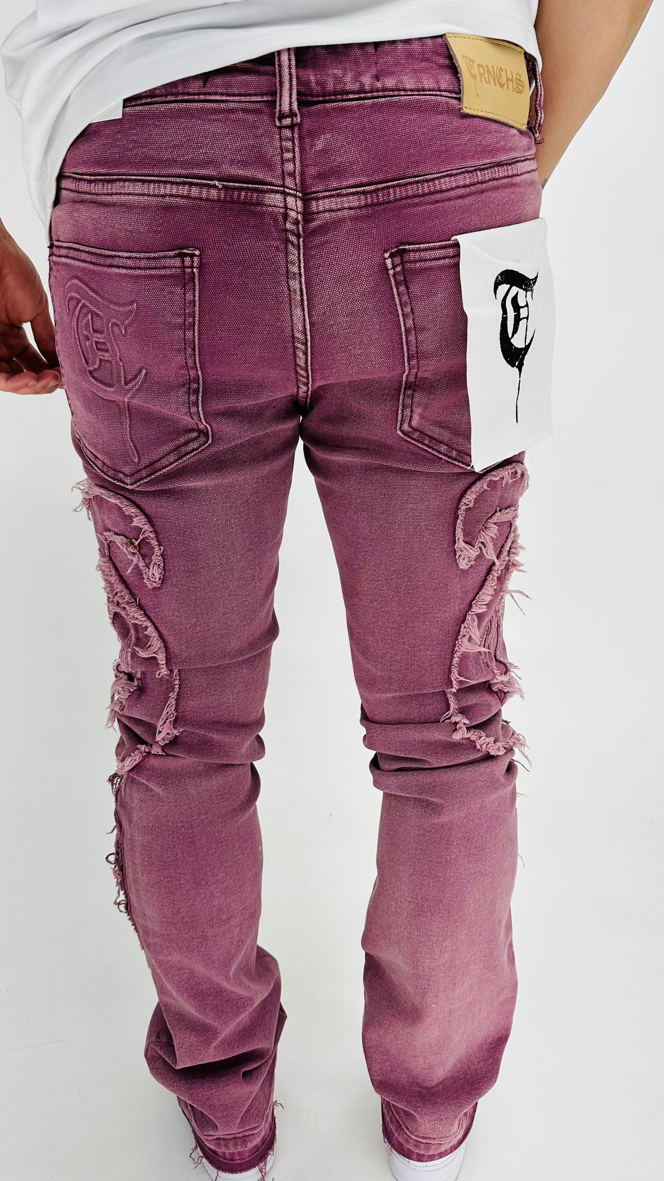 "CANVAS" Pink Stacked Jeans