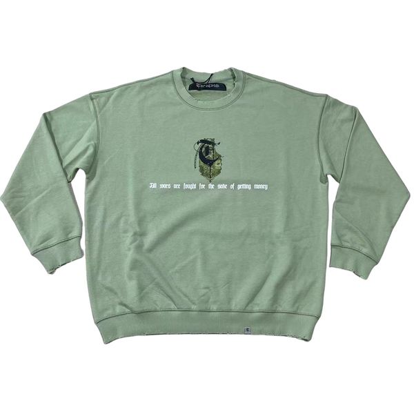 Sale "WAR MONEY" Vintage Green Sweater