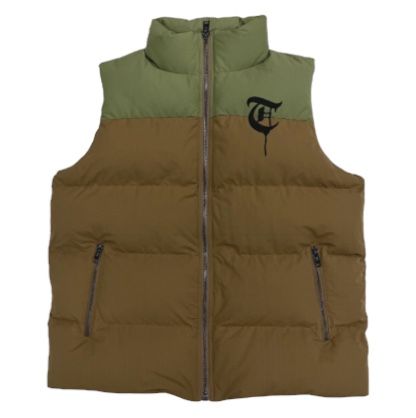 Sale "AURORA" Green/Brown Bubble Vest